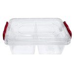 Rectangular box for food, capacity 500 ml, 2 compartments, transparent